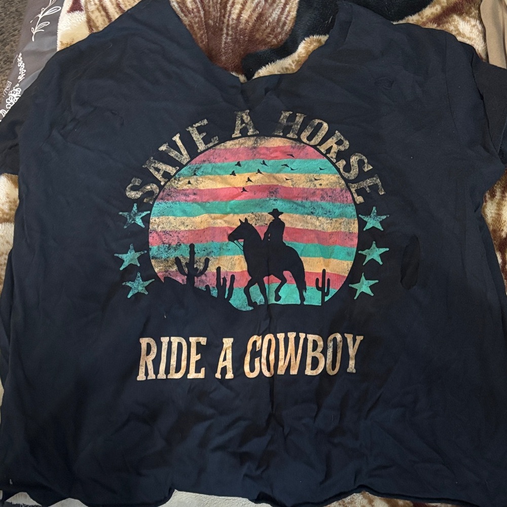 Kids Cowboy Graphic T-Shirt - Black